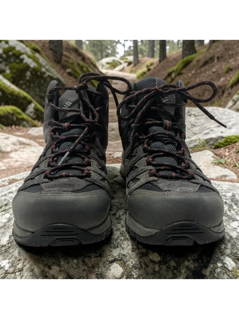 Columbia Mens 10.5 Hiking Boots Leather Black